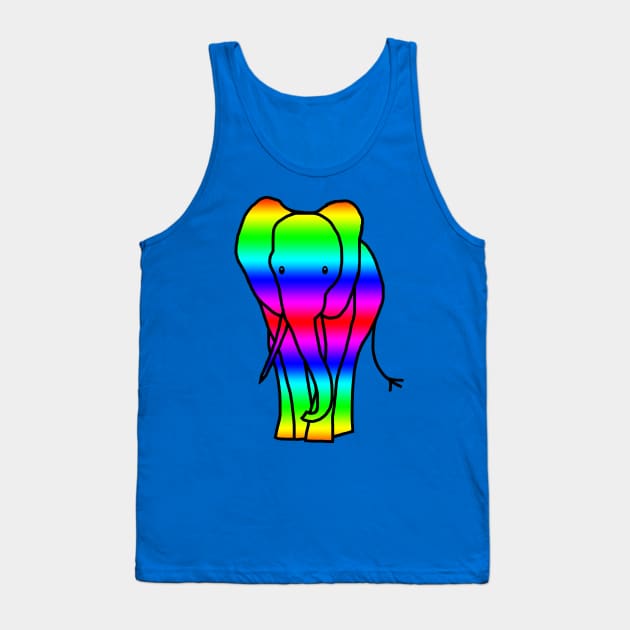 Elephant Rainbow Gradient Graphic Tank Top by ellenhenryart